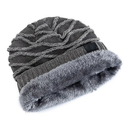 New Unisex Slouchy Winter Hats Add Fur Lined For Men And Women, Decor Five - Pointed Star