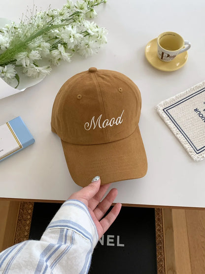 Vintage Washed Cotton Baseball Cap Women Letter Embroidery Men