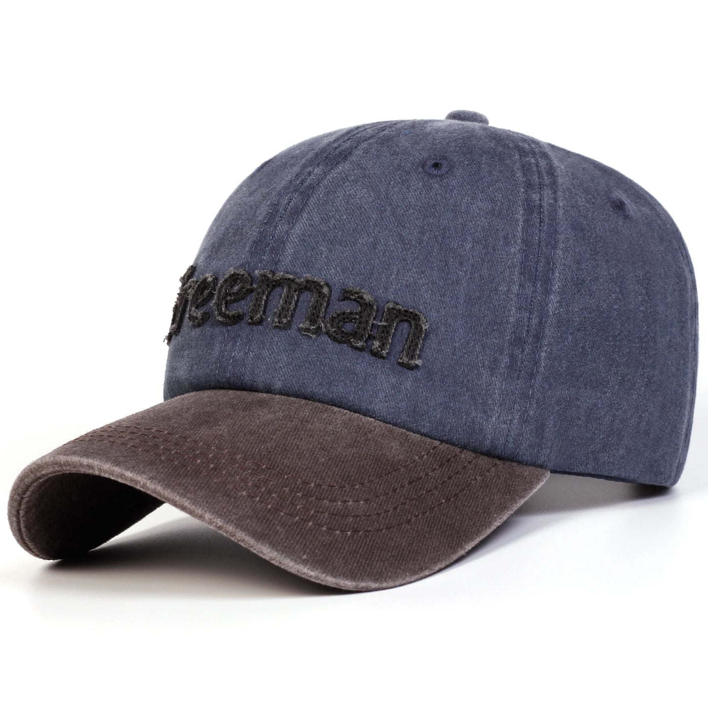 Unisex Freeman Letter Embroidery Washed Baseball Cap Spring Autumn