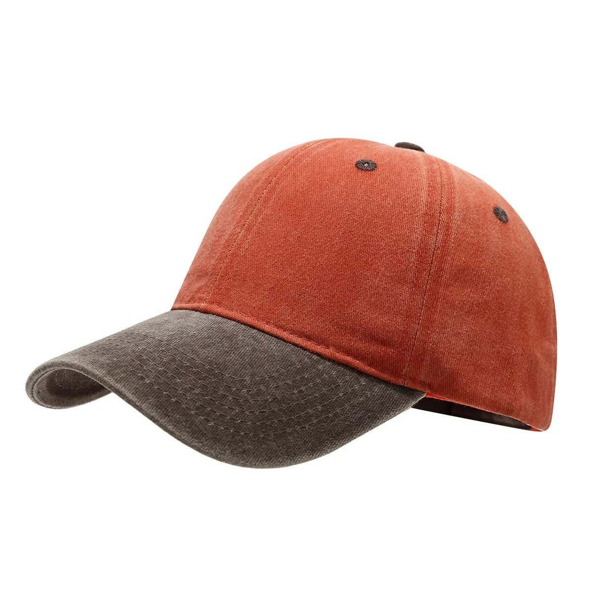 Washed Denim Spliced Baseball Caps Men's And Women's Vintage
