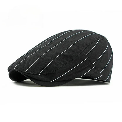 Women Men Simple Striped Summer Hat