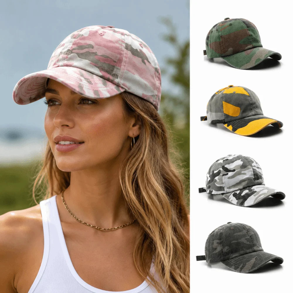 Vintage Washed Cotton Baseball Cap Curved Brim Dad Hat