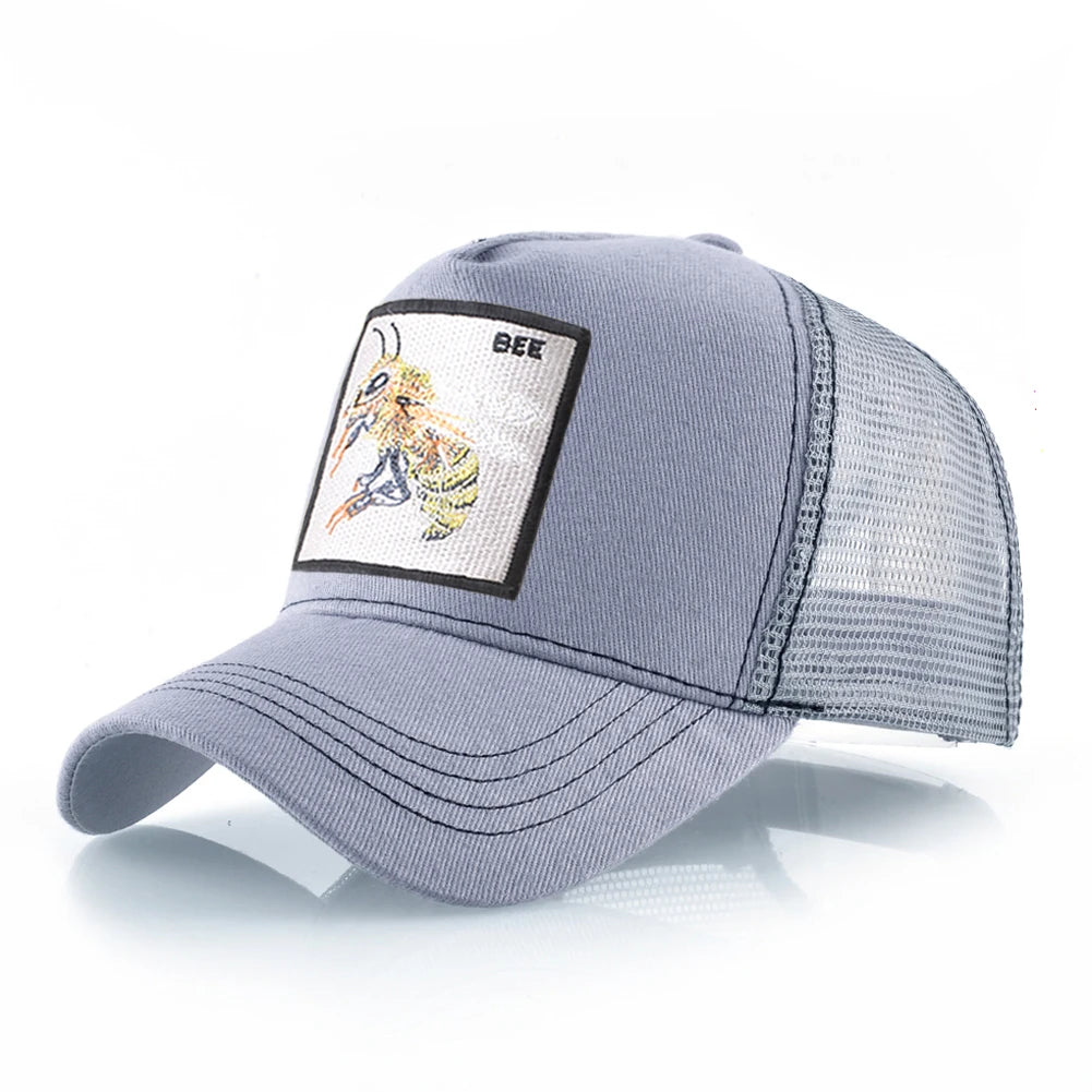 Fashion Unisex Baseball Cap With Embroidery With Bee Patch Men's