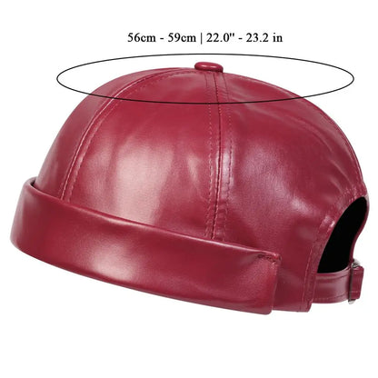 Men Women PU Leather Landlord Caps Retro Autumn Winter
