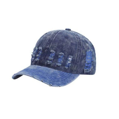 Adjustable Frayed Denim Baseball Cap