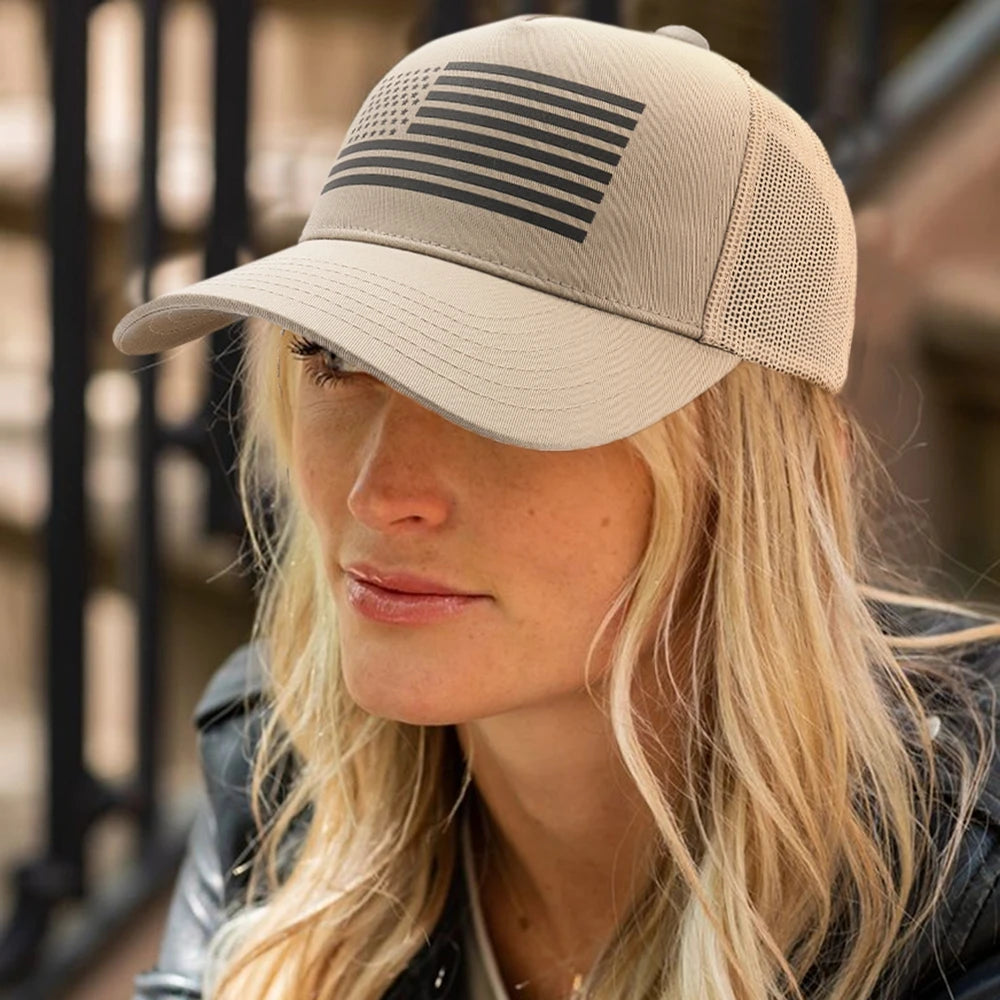 USA Flag Baseball Cap‌ - Patriotic Mesh Breathable Hat With Adjustable