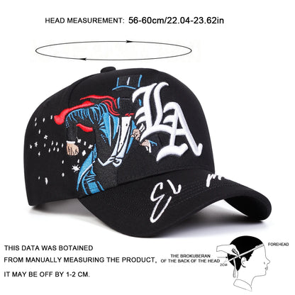 Unisex Gothic LA Magician Embroidery Baseball Caps Spring Autumn Sports Cap