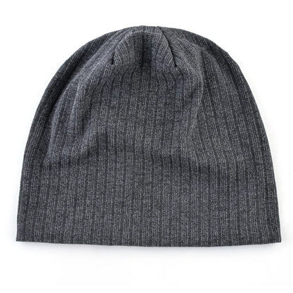 Double Lined Ribbed Slouch Beanie Hat For Men Women