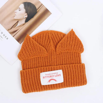 Loverboy Cat Ear Knit Hat Hooded Cap