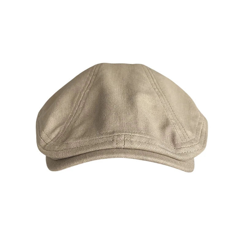 Spring Summer Linen Newsboy Cap
