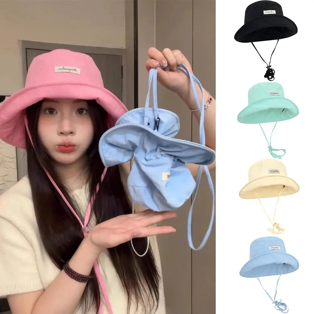Korean Style Foldable Fisherman Hat Wide Brim