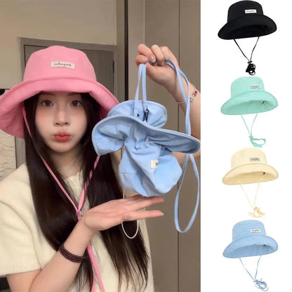Korean Style Foldable Fisherman Hat Wide Brim