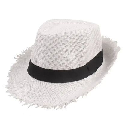 Straw Sun Hat Casual Breathable Cowboy Wide Brim Jazz Hat