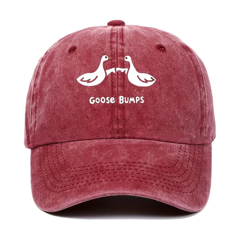 Retro Goose Print Baseball Cap for Men's Sports Hat