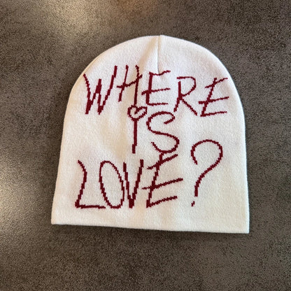 New Street Letter Contrast Color Wool Knitted Hats