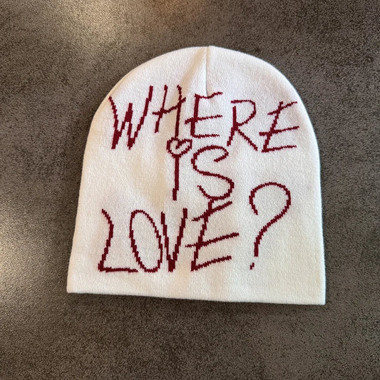 New Street Letter Contrast Color Wool Knitted Hats