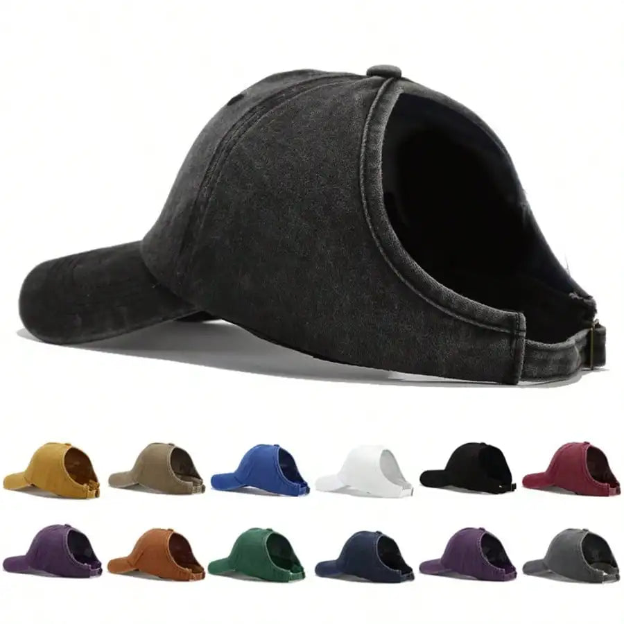 Outdoor Casual Bucket Hat With Ponytail Hole