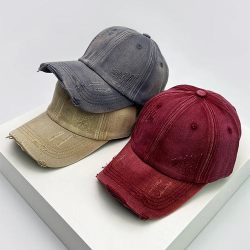 New Men Women Gradient American Vintage Broken Baseball Hats