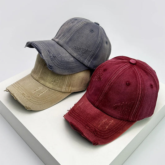 New Men Women Gradient American Vintage Broken Baseball Hats