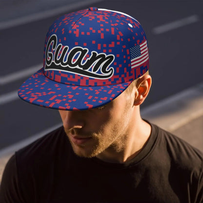 Guam Flat Brimmed Cap Free Custom Made Name Number Team