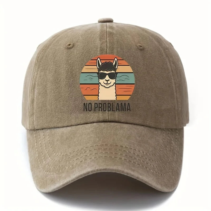 Male and Female Cartoon Alpaca Baseball Cap