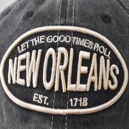 Vintage Washable Cowboy Baseball Cap Embroidery Snapback Hat