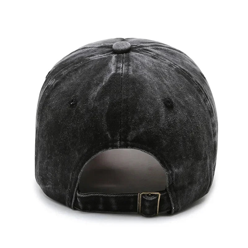 2025 New Korean Washed Letter Baseball Cap Unisex Denim Hat