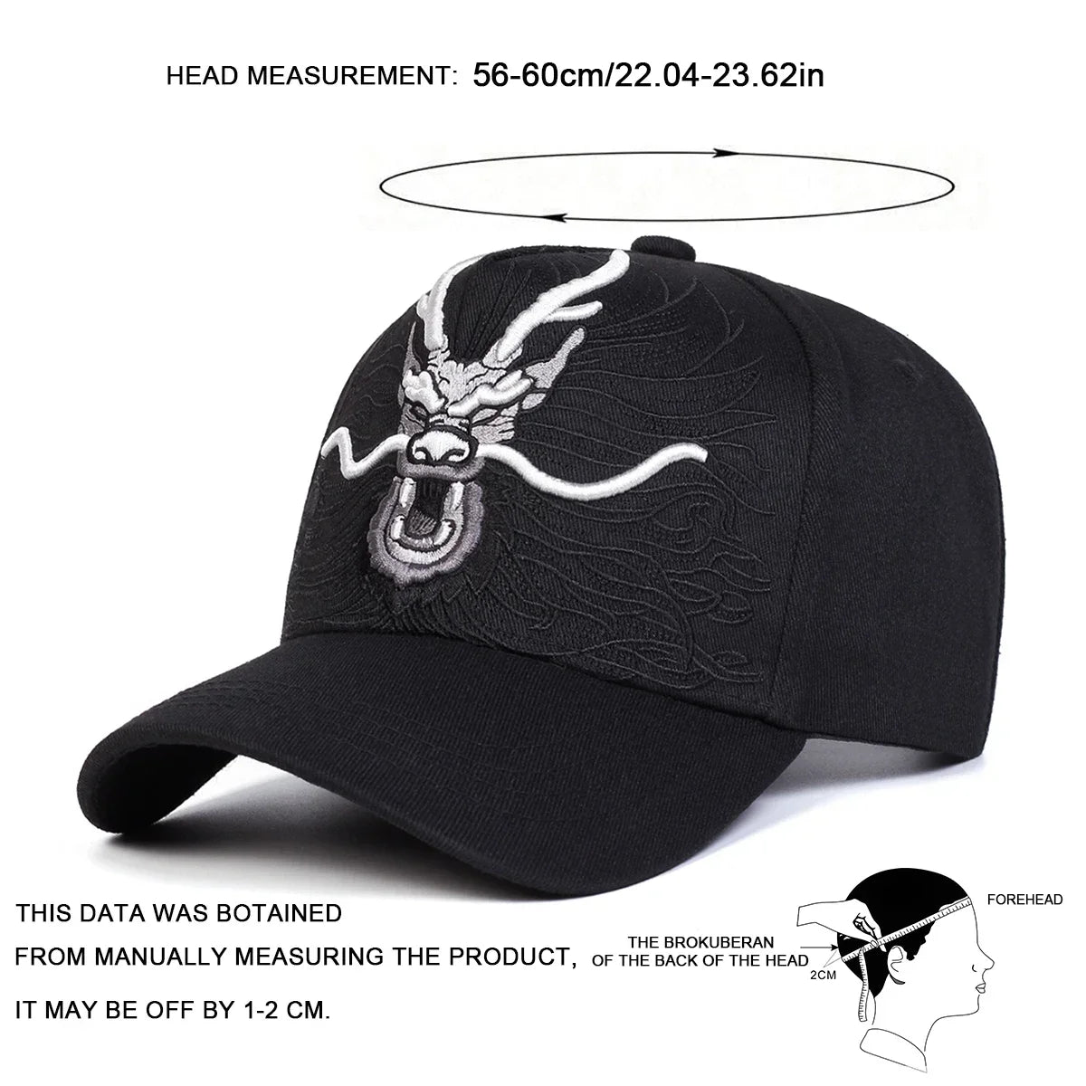 Unisex Dragon Embroidery Baseball Caps Spring and Autumn
