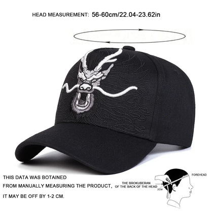 Unisex Dragon Embroidery Baseball Caps Spring and Autumn