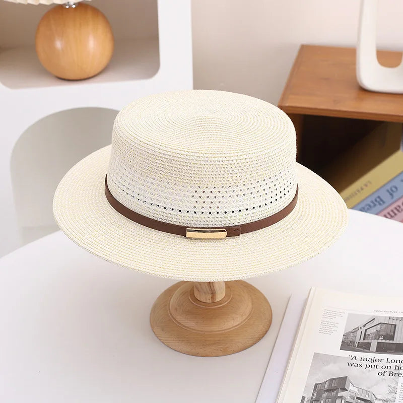 New Women's Boho Panama Straw Hat UPF 50+ Floppy Wide Brim Fedora