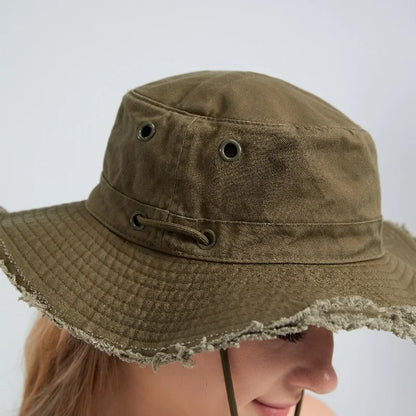 Big Head Leisure Protection Sun Protect Beach Cotton Bucket Hat