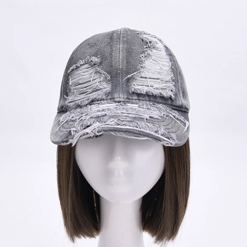 Unisex Denim Baseball Caps Retro Ripped Outdoor Cap