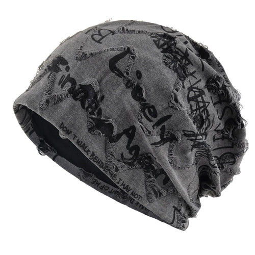 Letter Print Beanie Hats For Women Men Vintage