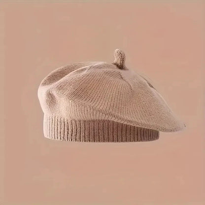 Flower Baby Beret Hat Winter Warm Knitted Beanie Cap