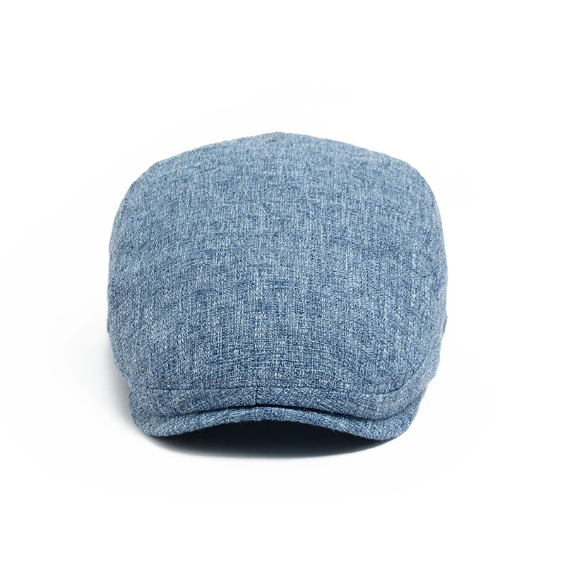 New Summer Thin Double Breasted Beret Fashion Men Vintage Visor Flat Cap