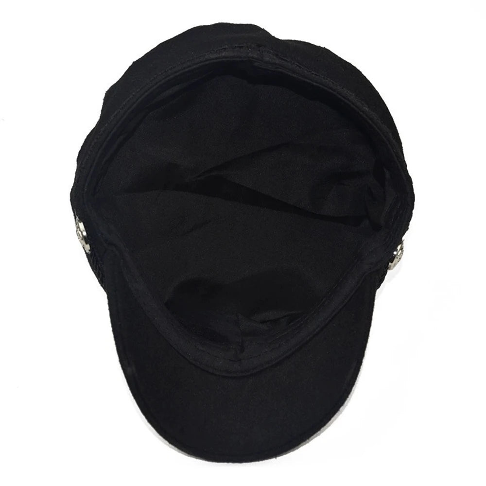 Fashion Women Men Spring Autumn Sailor Black Ladies Beret Top Captain Cap