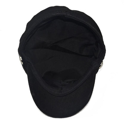 Fashion Women Men Spring Autumn Sailor Black Ladies Beret Top Captain Cap