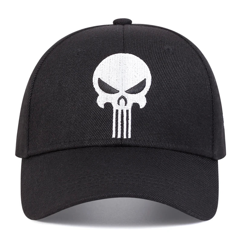 Unisex Skull Head Embroidery Baseball Caps Spring Autumn Outdoor Adjustable