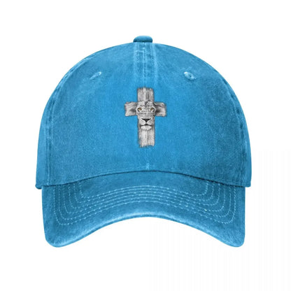 Jesus Cross Lion Baseball Cap Women Summer Snapback Sun Hat Casquette