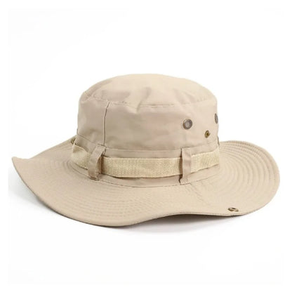 Summer Men Bucket Hat Outdoor UV Protection Wide Brim Panama Safari Hunting Hiking Hat