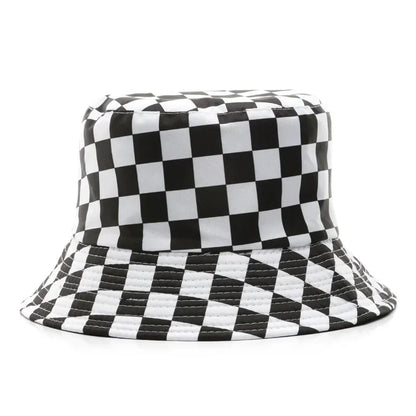 Double Sided Plaid Bucket Hats for Women and Men