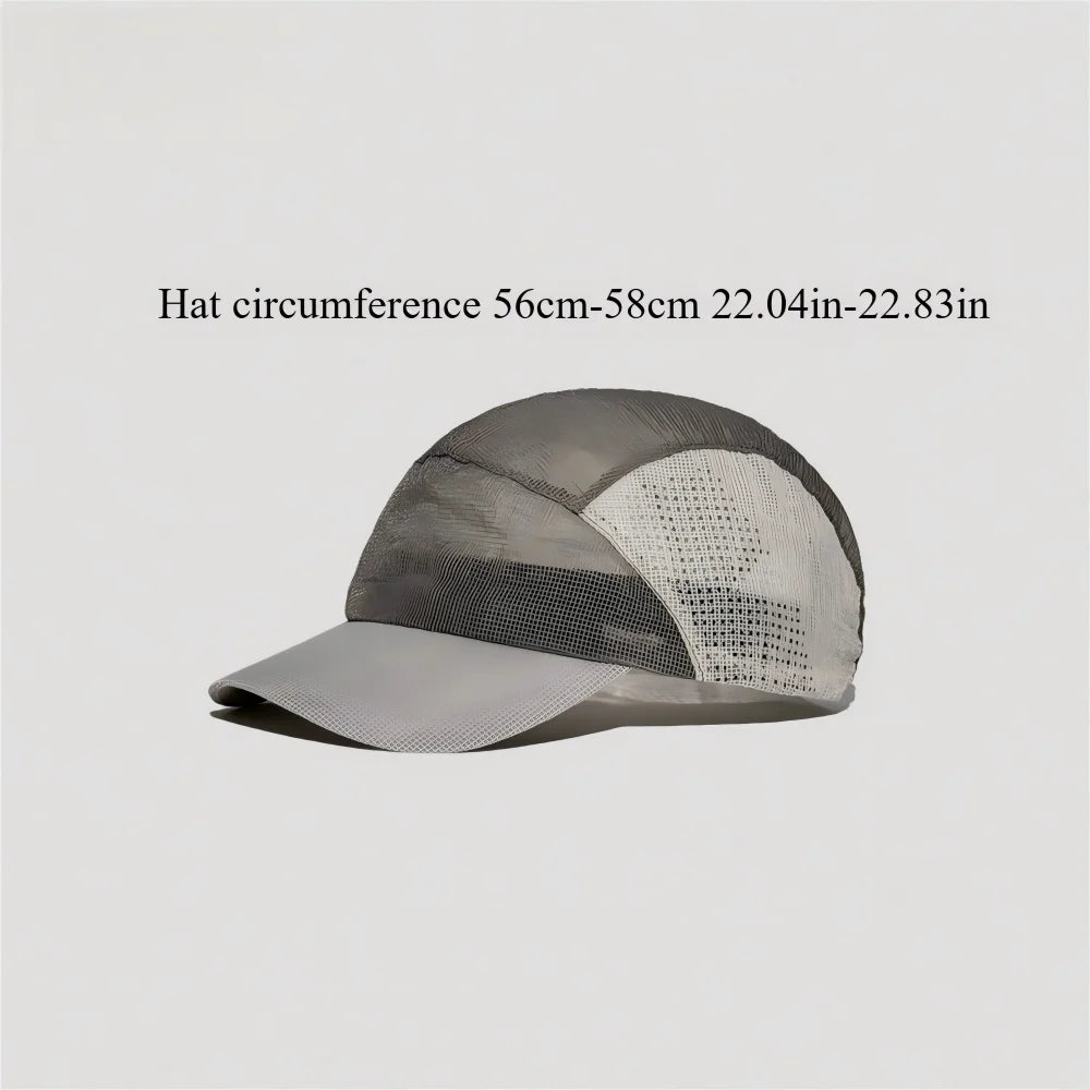 Summer Thin Color Block Mesh Peaked Hat Lightweight Quick Dry Breathable Baseball Cap