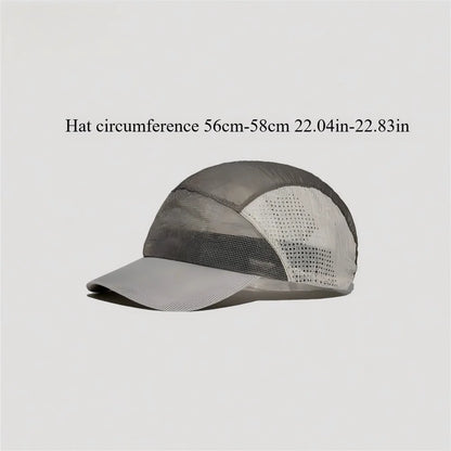 Summer Thin Color Block Mesh Peaked Hat Lightweight Quick Dry Breathable Baseball Cap