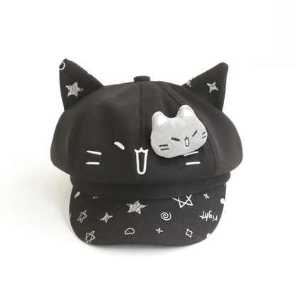 2026 New Cute Cat Ear Octagonal Hat