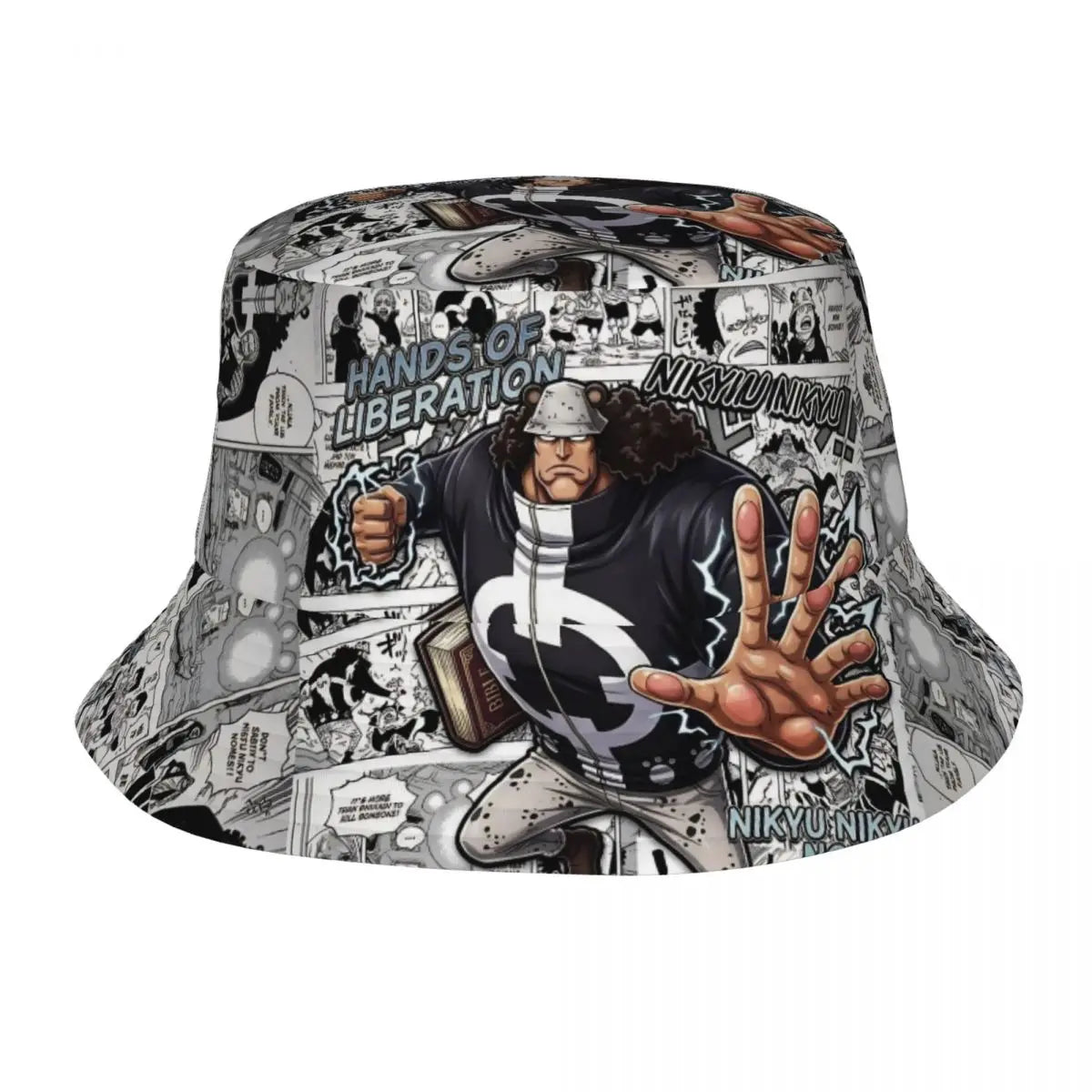 Bartholomew Kuma Bucket Hats Hot Summer Headwear Merch One Piece Anime Fishing Hat