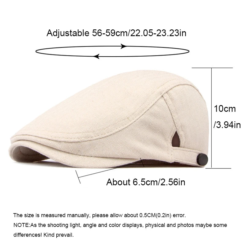 Men's Flat Hat Summer Tweed Peaky Blinders Beret Hat