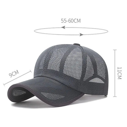 Quick Dry Full Mesh Caps Adjustable Breathable Summer Baseball Cap