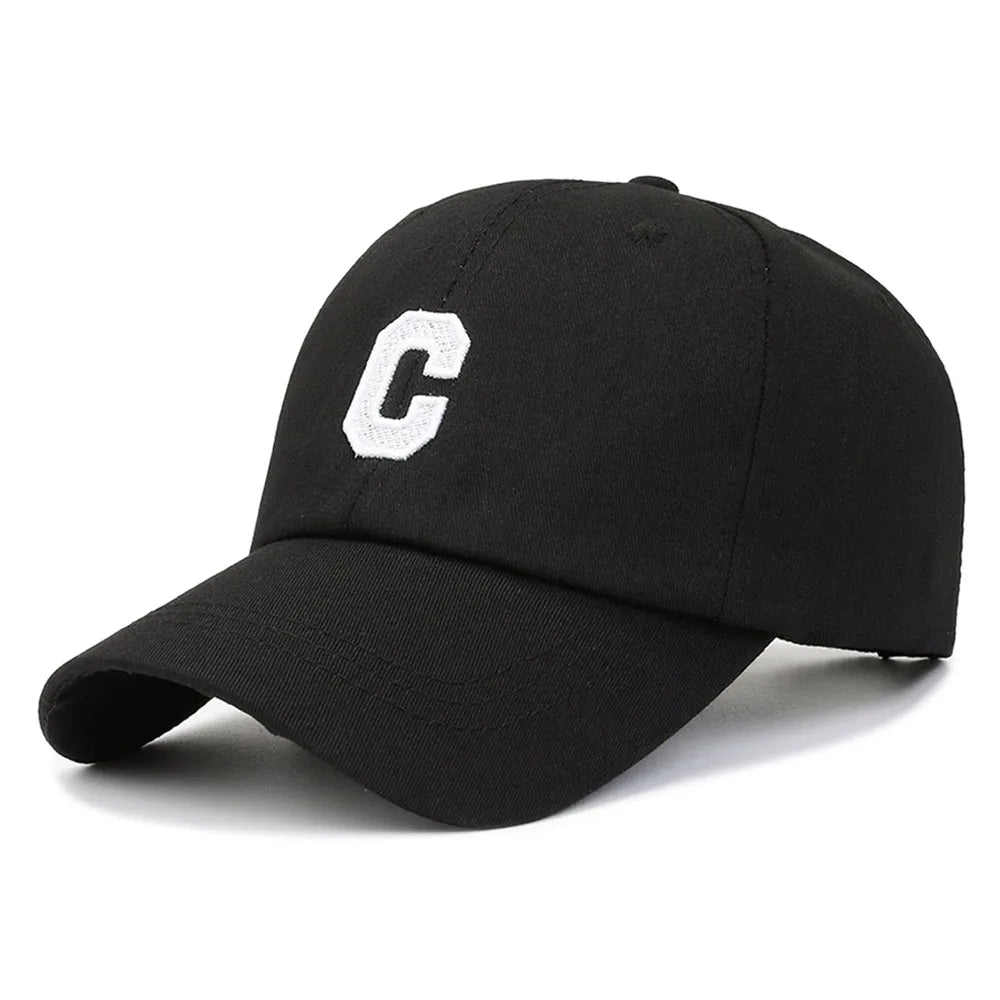 Sun Protection Adjustable Baseball Caps C Letter Embroidered Breathable Soft Top Caps