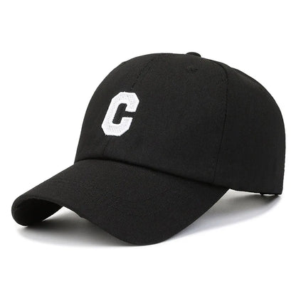 Sun Protection Adjustable Baseball Caps C Letter Embroidered Breathable Soft Top Caps