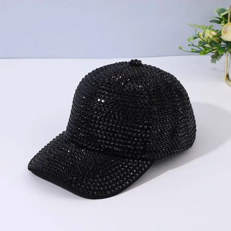 Trendy Full Diamond Handmade Design Baseball Cap